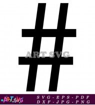 Black Sharp Hashtag Symbol Sign SVG