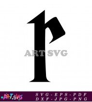 Letter R Black And White Typography SVG