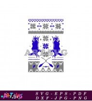 Blue And Gray Owl Christmas Sweater SVG