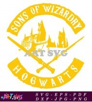 Sons of Wizardry Hogwarts Crest Yellow SVG 1