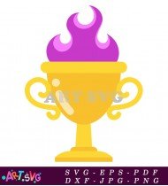 Magical Gold Trophy Cup With Purple Smoke SVG