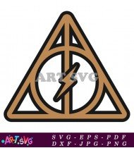 The Deathly Hallows Symbol Gold With Black SVG