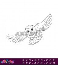 Owl Carrying Letter Flying Animal Fantasy Bird SVG