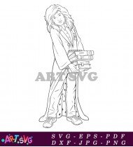 Harry Potter Character Holding Books SVG