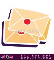 Envelope With A Wax Seal For Magic Letters SVG