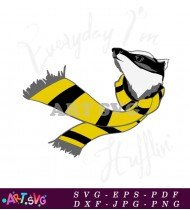 Harry Potter Badger In A Scarf Mascot SVG