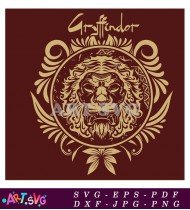 Gryffindor House Lion Vintage Graphic SVG