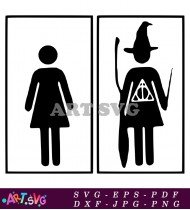 Harry Potter Male Female Toilet Sign SVG 1