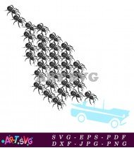 Spiders Running Away From Car Free Image SVG