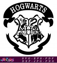 Hogwarts School Emblem Logo Design Graphic SVG