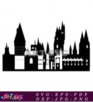 Hogwarts School Castle Silhouette Graphic Design SVG 2