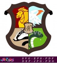 Hogwarts Houses Crest Vector Artwork Design SVG