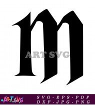 Letter M Hogwarts School Emblem SVG