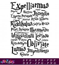 Expelliarmus Spells List Magic Words SVG