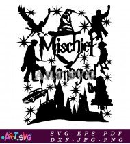 Mischief Managed Silhouette Harry Potter Style SVG 1