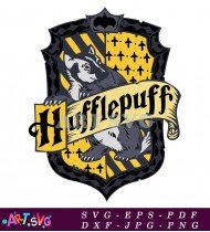 Hogwarts House Crest Hufflepuff School Badge SVG