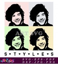 One Direction Band Member Silhouette Icon SVG