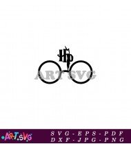 Black And White Simple Round Glasses Design SVG