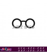 Simple Black And White Round Glasses Design SVG 1