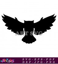 Black and White Owl Silhouette SVG