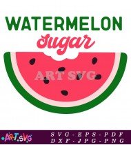 Watermelon Slice Summer Fruit Design SVG