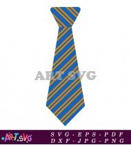 Blue Striped Necktie Cartoon Fashion Accessory Icon SVG 1