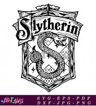 Harry Potter Slytherin House Crest Logo SVG 1