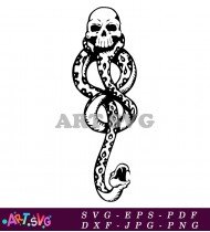 Harry Potter Snake Skull Illustration SVG