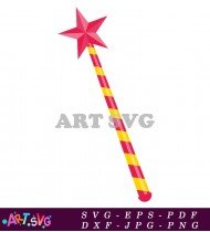 Simple Magic Wand Design In Pink And Yellow SVG