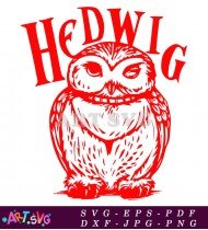 Simple Black And White Hedwig Design SVG