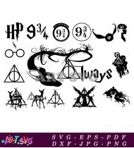 Platform 9 3/4 Hogwarts Express Magical World SVG