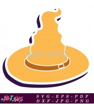 Black and Yellow Witch Hat with a Brown Belt SVG