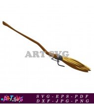 Simple Cartoon Illustration of a Brown Broom SVG