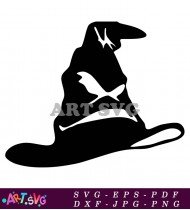 Hogwarts Sorting Hat Black And White SVG