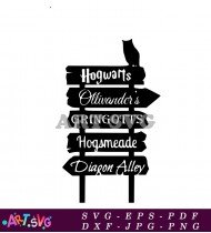 Harry Potter Diagon Alley Magical Map SVG