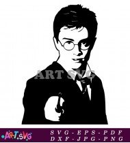 Harry Potter Portrait Black And White SVG 1