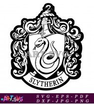 Slytherin House Crest In Elegant Design SVG