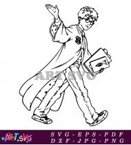 Hogwarts Student Walking School Uniform Outfit SVG