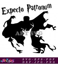 Expecto Patronum Black And White Harry Potter SVG