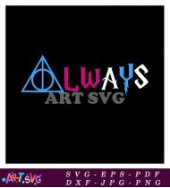 Always Black And White Harry Potter Symbol SVG