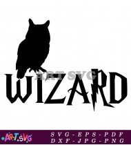 Wizard Owl With Bold Typography SVG