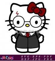 Hello Kitty Hogwarts Halloween Costume SVG