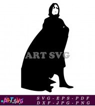 Silhouette Of Voldemort Black And White SVG