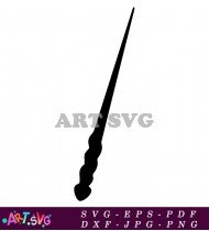 Harry Potter Wand Black Silhouettes Vector SVG