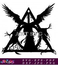 Deathly Hallows Symbol with Wings SVG