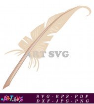 Beige Quill Pen With Brown Feathers SVG