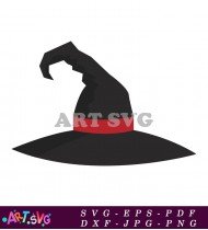 Witch's Hat With Red Band For Halloween Party SVG