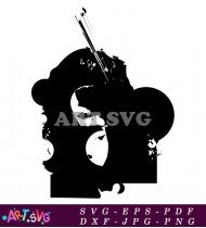 Black And White Portrait Of A Witch SVG