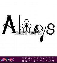 Harry Potter Always Silhouette Spell Quotes SVG 1