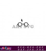 Harry Potter Glasses Round Frame Shape SVG 1